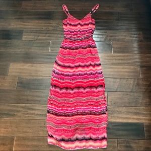 NWT WHBM Black W/ Pink Maxi Dress XS